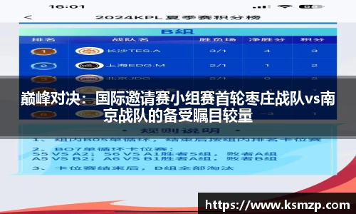 巅峰对决：国际邀请赛小组赛首轮枣庄战队vs南京战队的备受瞩目较量